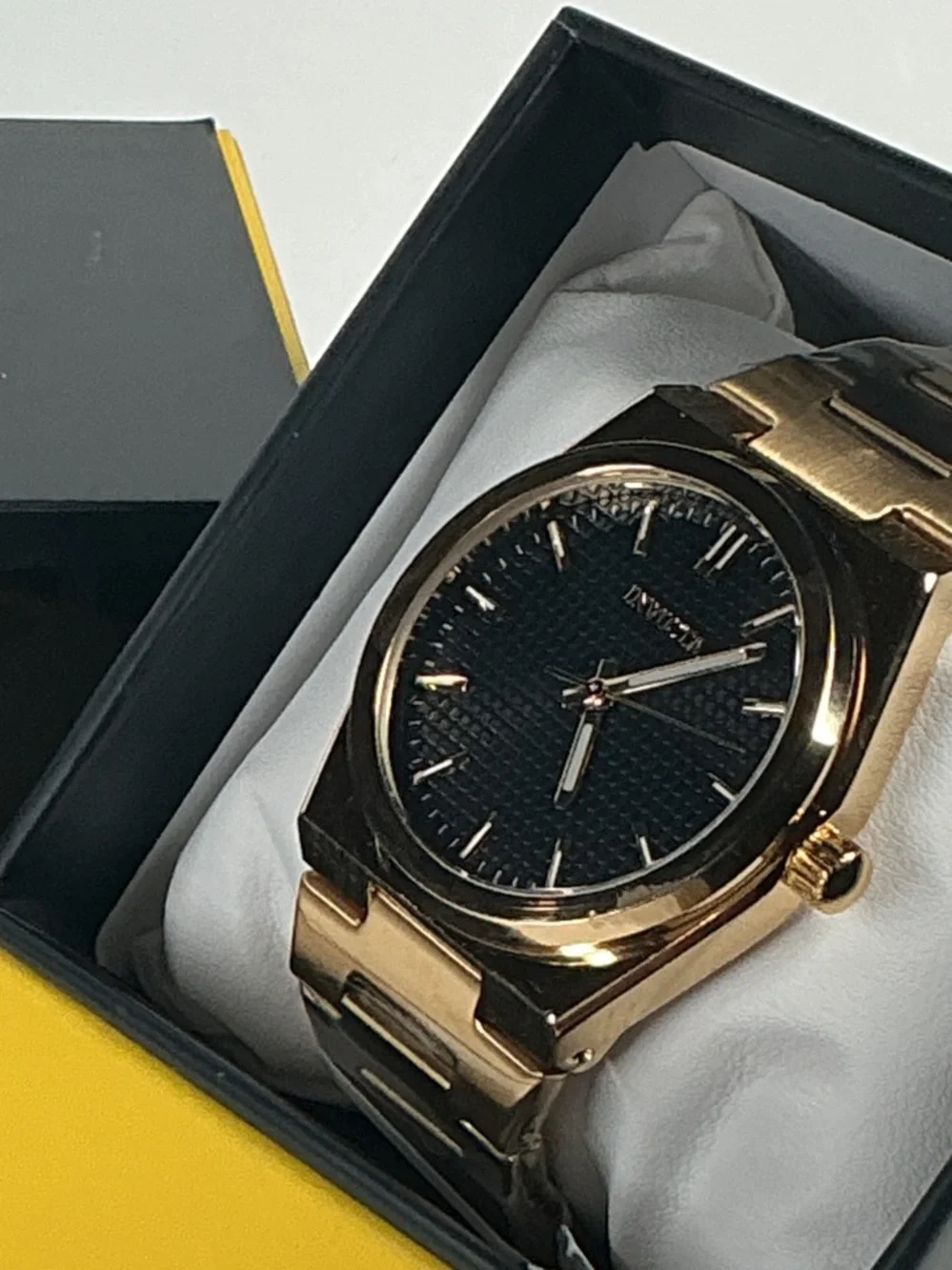 Invicta Gold-Tone Men's Bracelet Watch with Black Dial- 69408